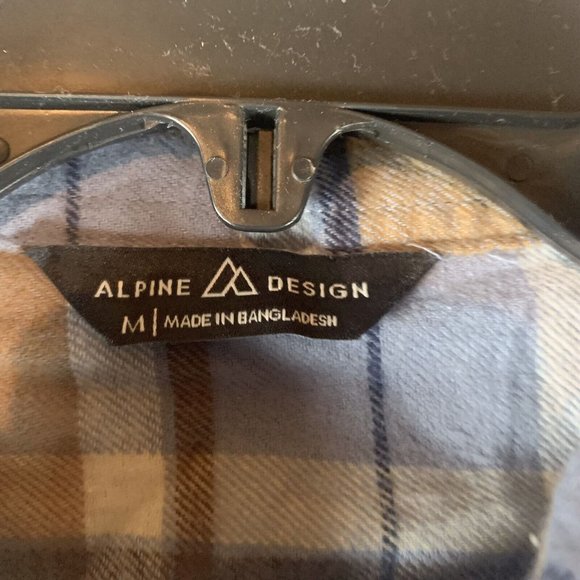 Alpine Design Shirt Men Medium Blue Plaid Cotton Flannel NWT Button-Up 8243 - Picture 3 of 8